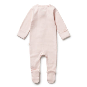 WILSON & FRENCHY Stripe Rib Zipsuit with Feet - Cantaloupe BABY CLOTHING - Zabecca Living