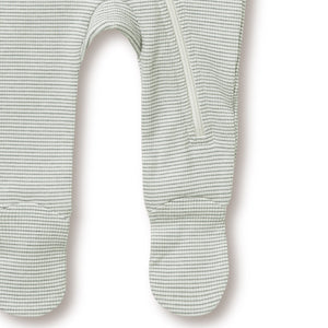 WILSON & FRENCHY Stripe Rib Zipsuit with Feet - Fern BABY CLOTHING - Zabecca Living