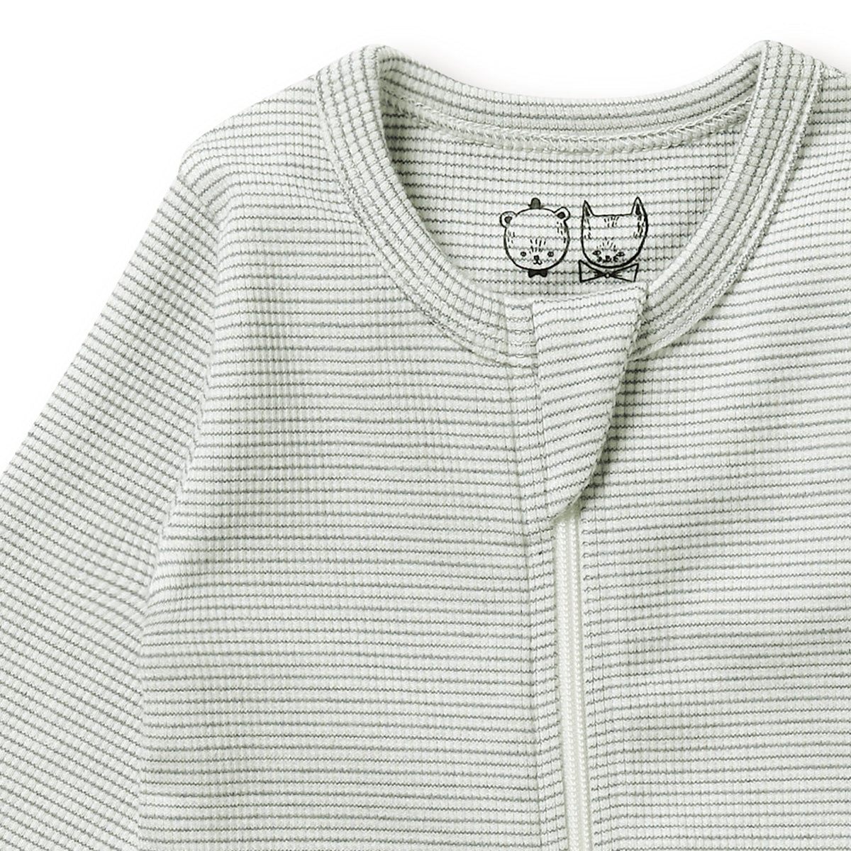 WILSON & FRENCHY Stripe Rib Zipsuit with Feet - Fern BABY CLOTHING - Zabecca Living