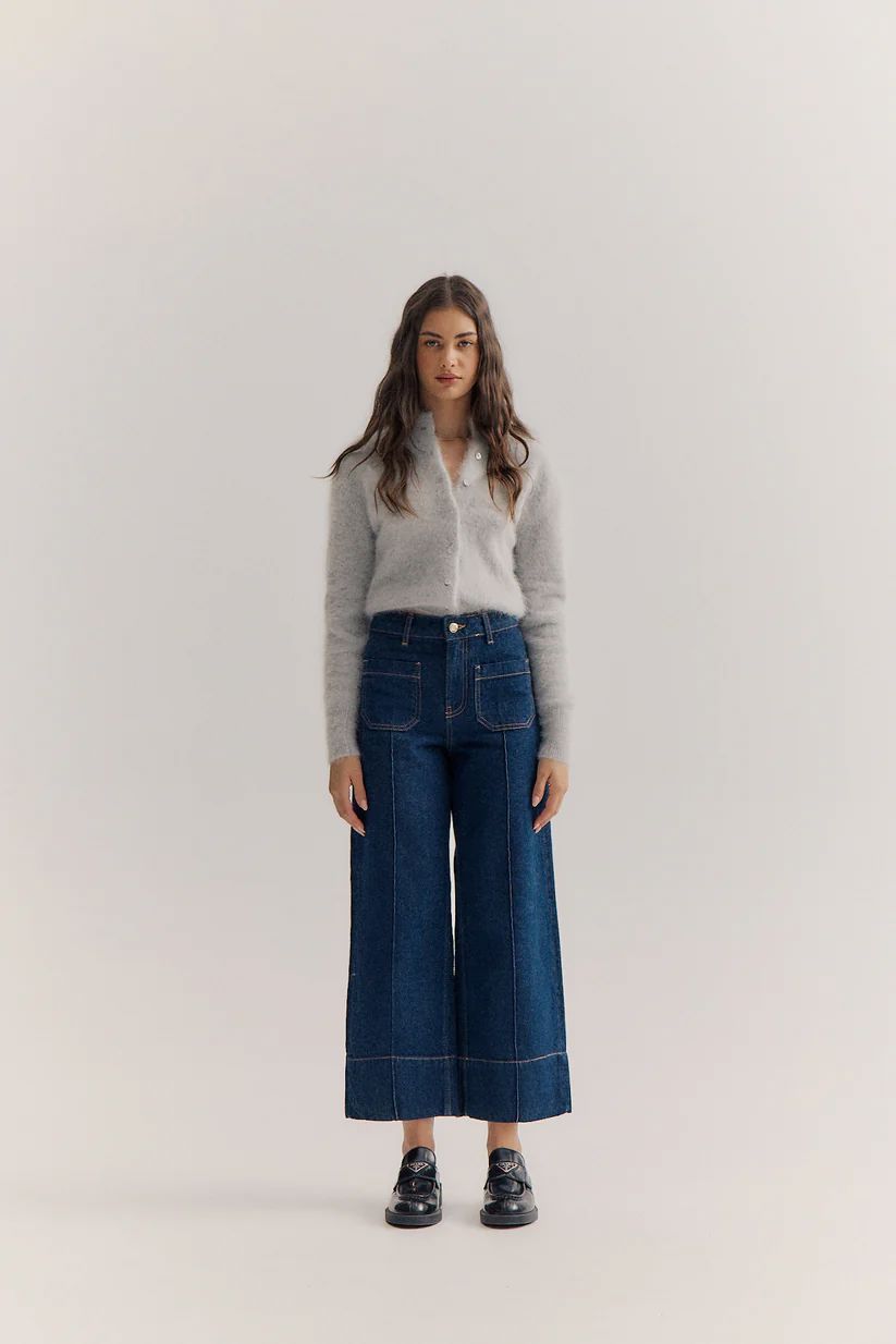 WORLD OF NOMADS Bella Button Up Cardigan - Light Grey Jumpers + Knitwear - Zabecca Living