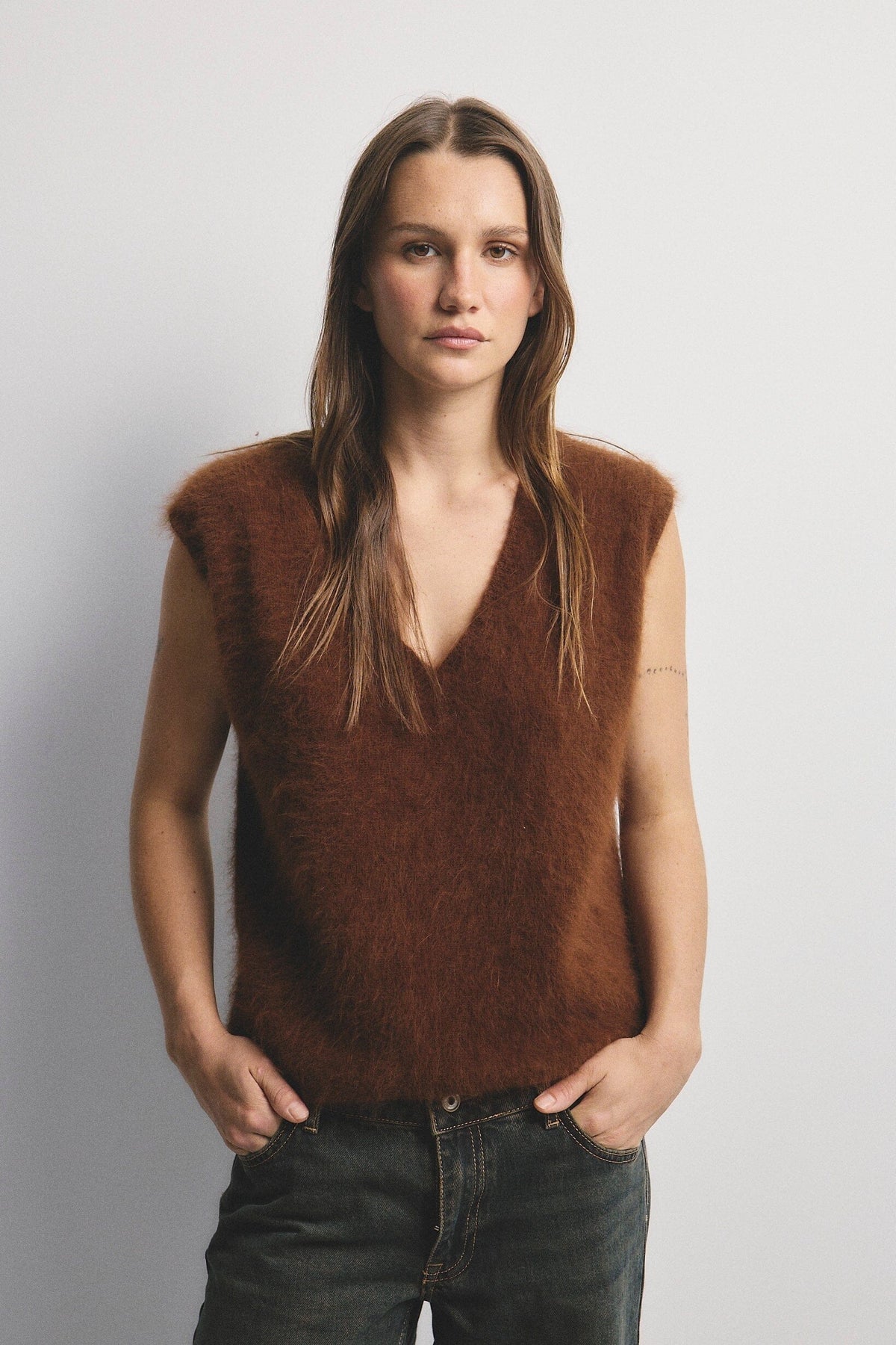 WORLD OF NOMADS Ebony Vest - Chocolate Jumpers + Knitwear - Zabecca Living
