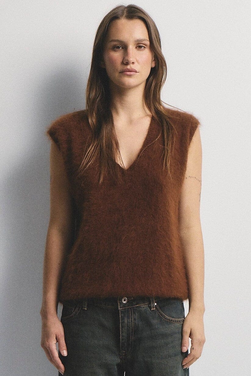 WORLD OF NOMADS Ebony Vest - Chocolate Jumpers + Knitwear - Zabecca Living