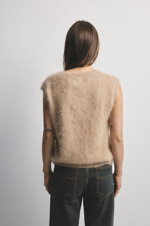 WORLD OF NOMADS Ebony Vest - Latte Jumpers + Knitwear - Zabecca Living