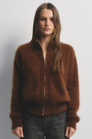 WORLD OF NOMADS Felix Zip Cardigan - Chocolate CARDIGAN - Zabecca Living