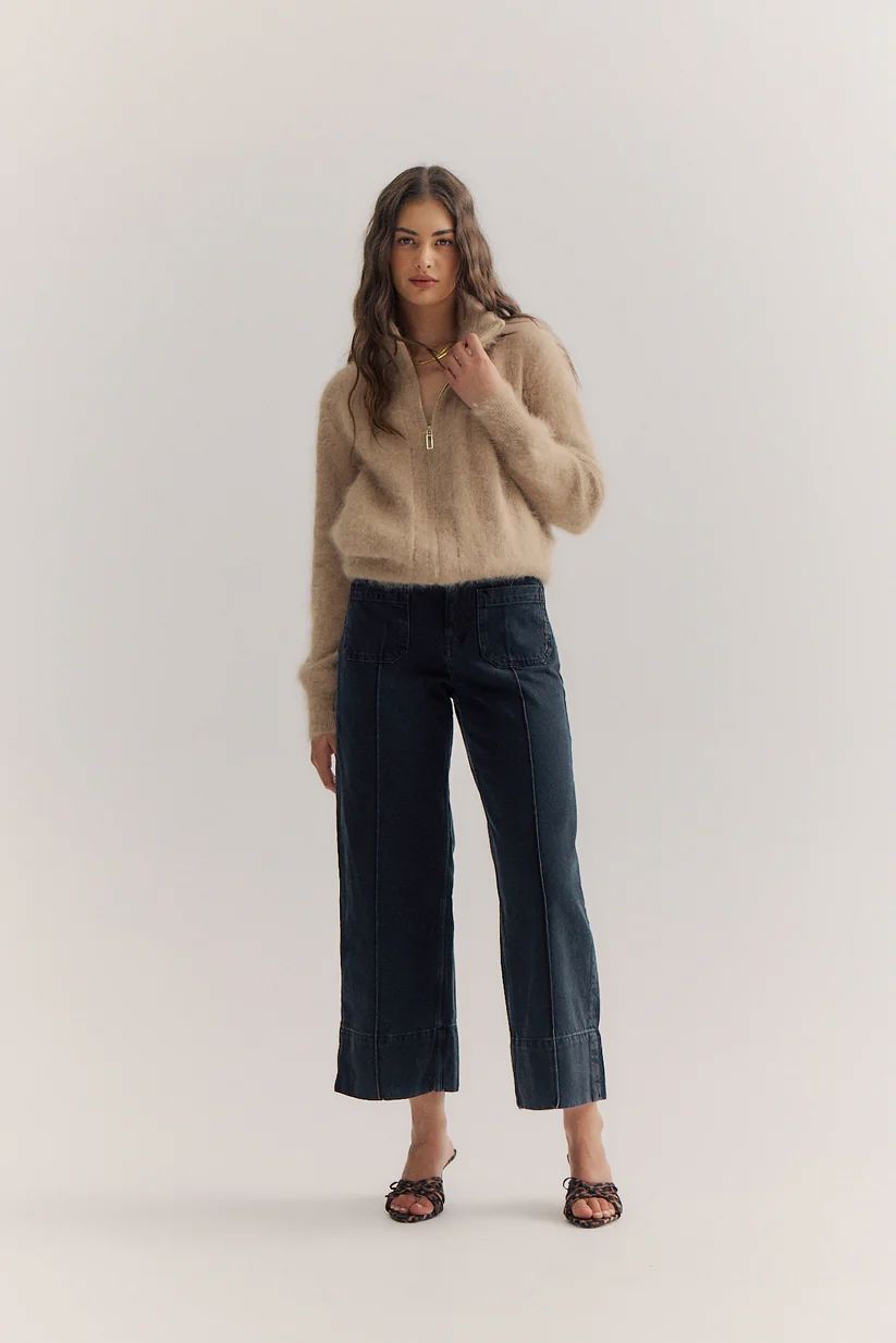 WORLD OF NOMADS Felix Zip Cardigan - Latte CARDIGAN - Zabecca Living
