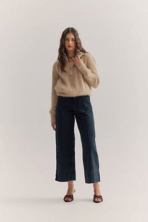 WORLD OF NOMADS Felix Zip Cardigan - Latte CARDIGAN - Zabecca Living
