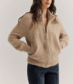 WORLD OF NOMADS Felix Zip Cardigan - Latte CARDIGAN - Zabecca Living