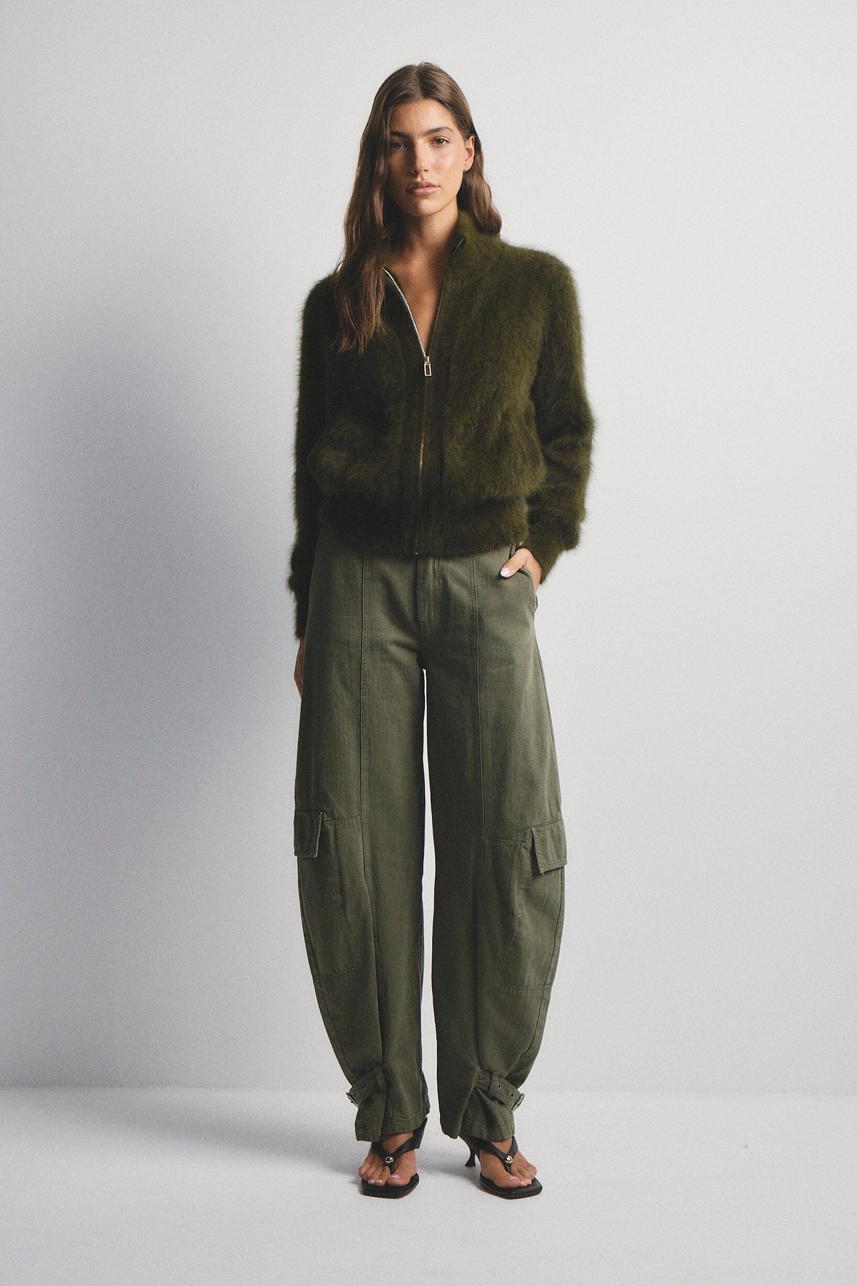 WORLD OF NOMADS Felix Zip Cardigan - Moss CARDIGAN - Zabecca Living