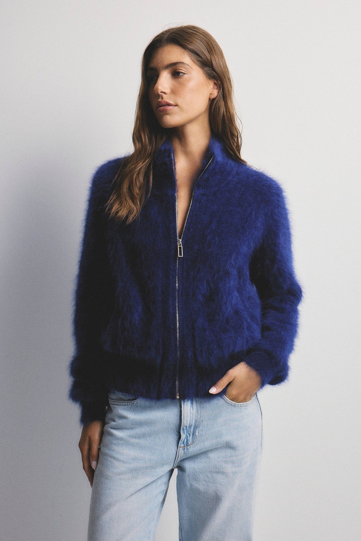 WORLD OF NOMADS Felix Zip Cardigan - Navy CARDIGAN - Zabecca Living