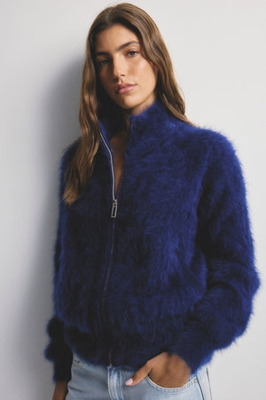 WORLD OF NOMADS Felix Zip Cardigan - Navy CARDIGAN - Zabecca Living