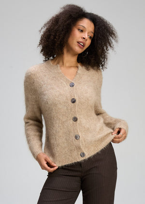 ZAKET & PLOVER Alpaca Cardi - Bark CARDIGAN - Zabecca Living