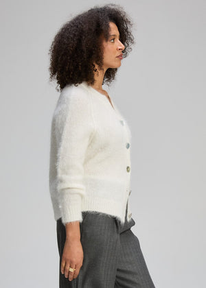 ZAKET & PLOVER Alpaca Cardi - White CARDIGAN - Zabecca Living