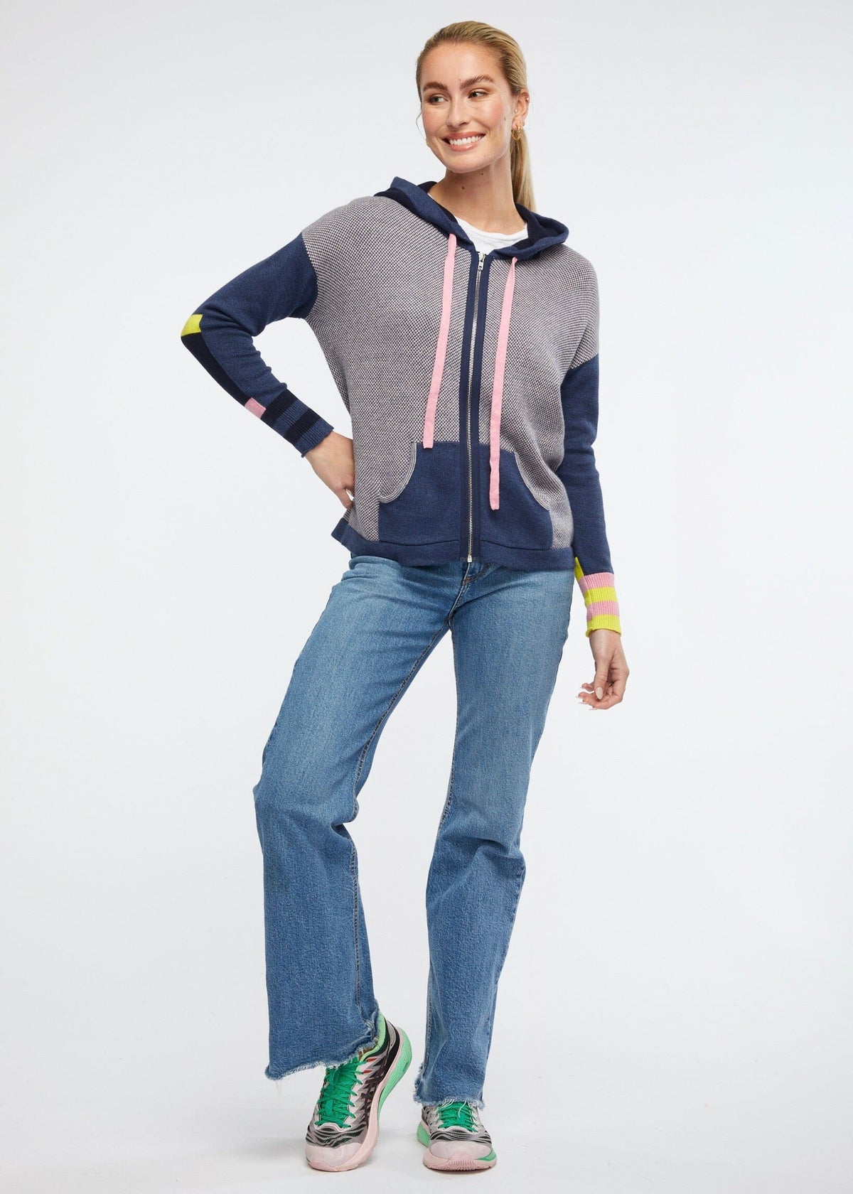ZAKET & PLOVER Birdseye Hoodie - Denim Combo Jumpers + Knitwear - Zabecca Living