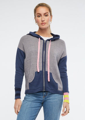 ZAKET & PLOVER Birdseye Hoodie - Denim Combo Jumpers + Knitwear - Zabecca Living