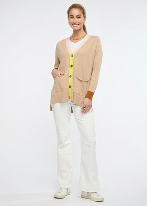 ZAKET & PLOVER College Cardi - Beige Combo CARDIGAN - Zabecca Living