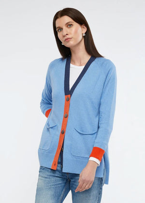 ZAKET & PLOVER College Cardi - Chambray Combo CARDIGAN - Zabecca Living