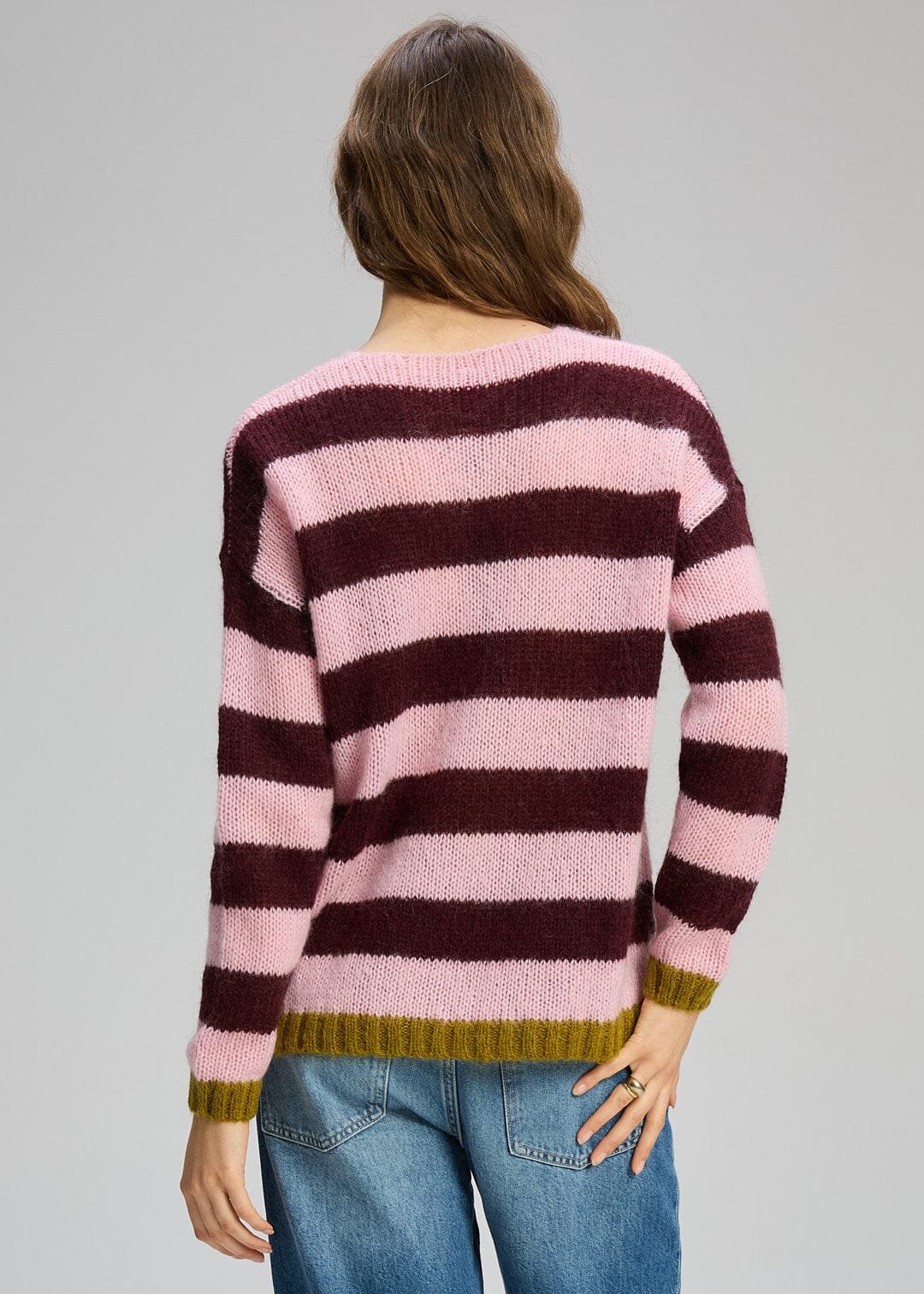ZAKET & PLOVER Cozy Kid Stripe V - Sugar Plum Jumpers + Knitwear - Zabecca Living