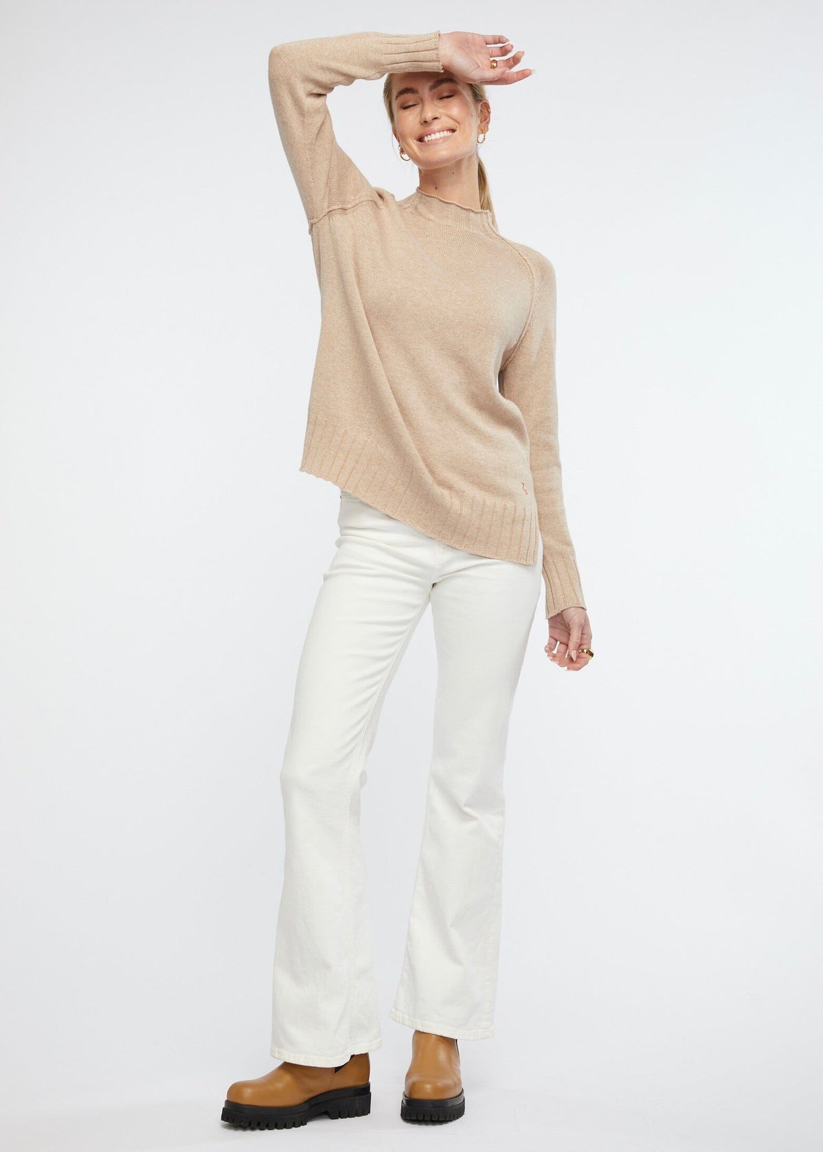 ZAKET & PLOVER Essential Funnel - Oat Jumpers + Knitwear - Zabecca Living