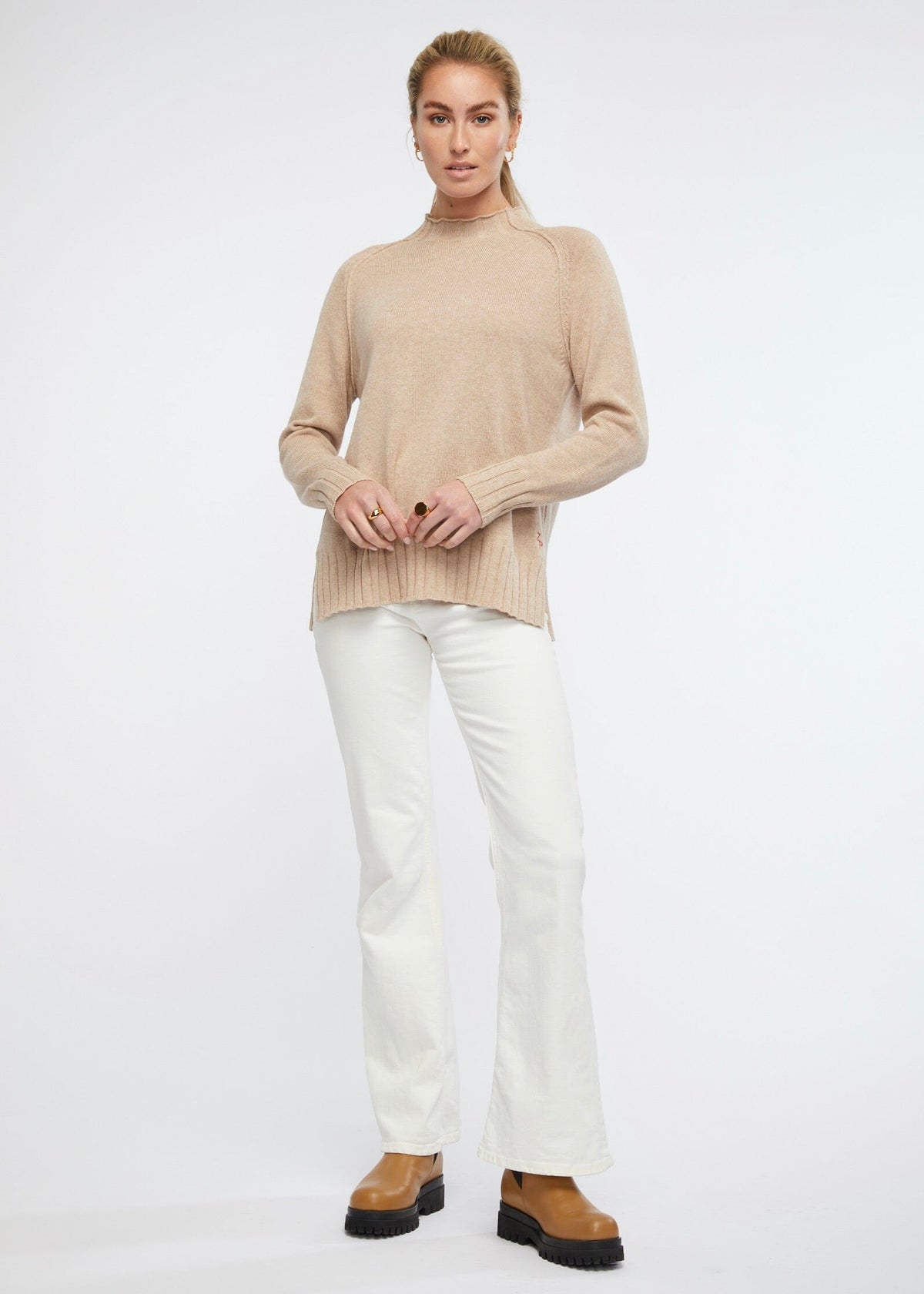 ZAKET & PLOVER Essential Funnel - Oat Jumpers + Knitwear - Zabecca Living