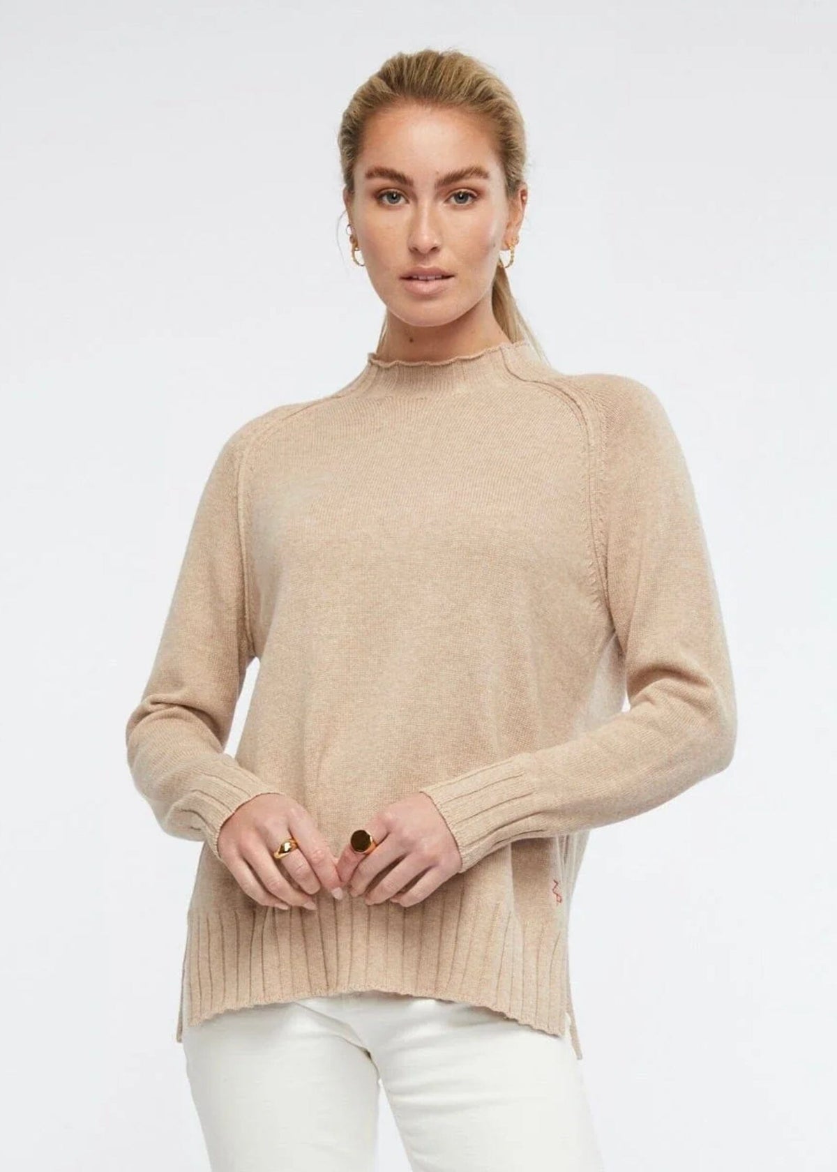 ZAKET & PLOVER Essential Funnel - Oat Jumpers + Knitwear - Zabecca Living