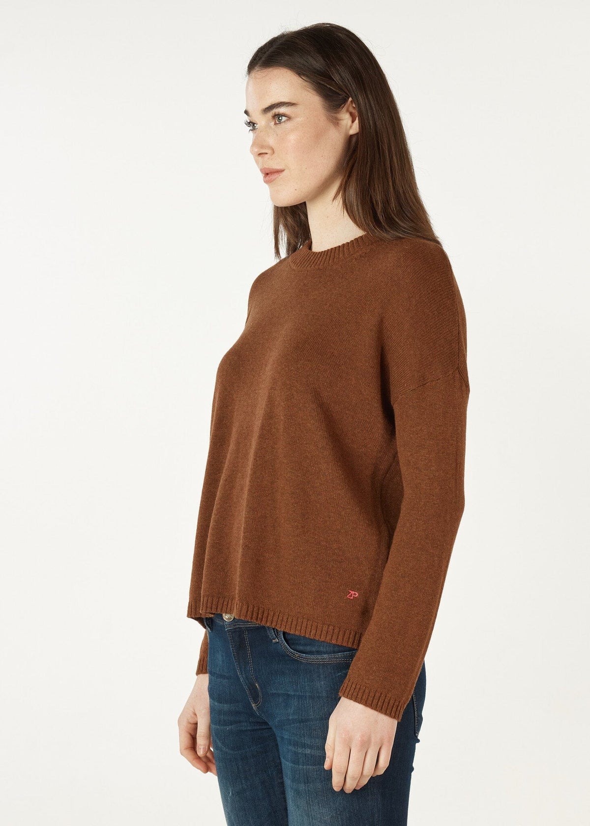 ZAKET & PLOVER Essential Round Neck Jumper - Coffee Jumpers + Knitwear - Zabecca Living