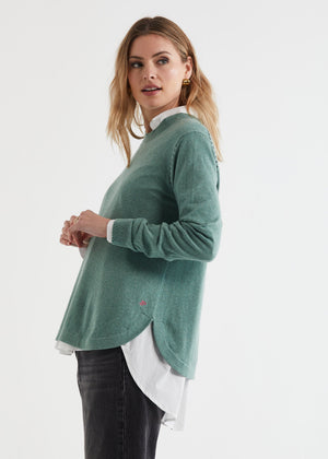 ZAKET & PLOVER Essential Shirt Bottom Knit - Moss Jumpers + Knitwear - Zabecca Living