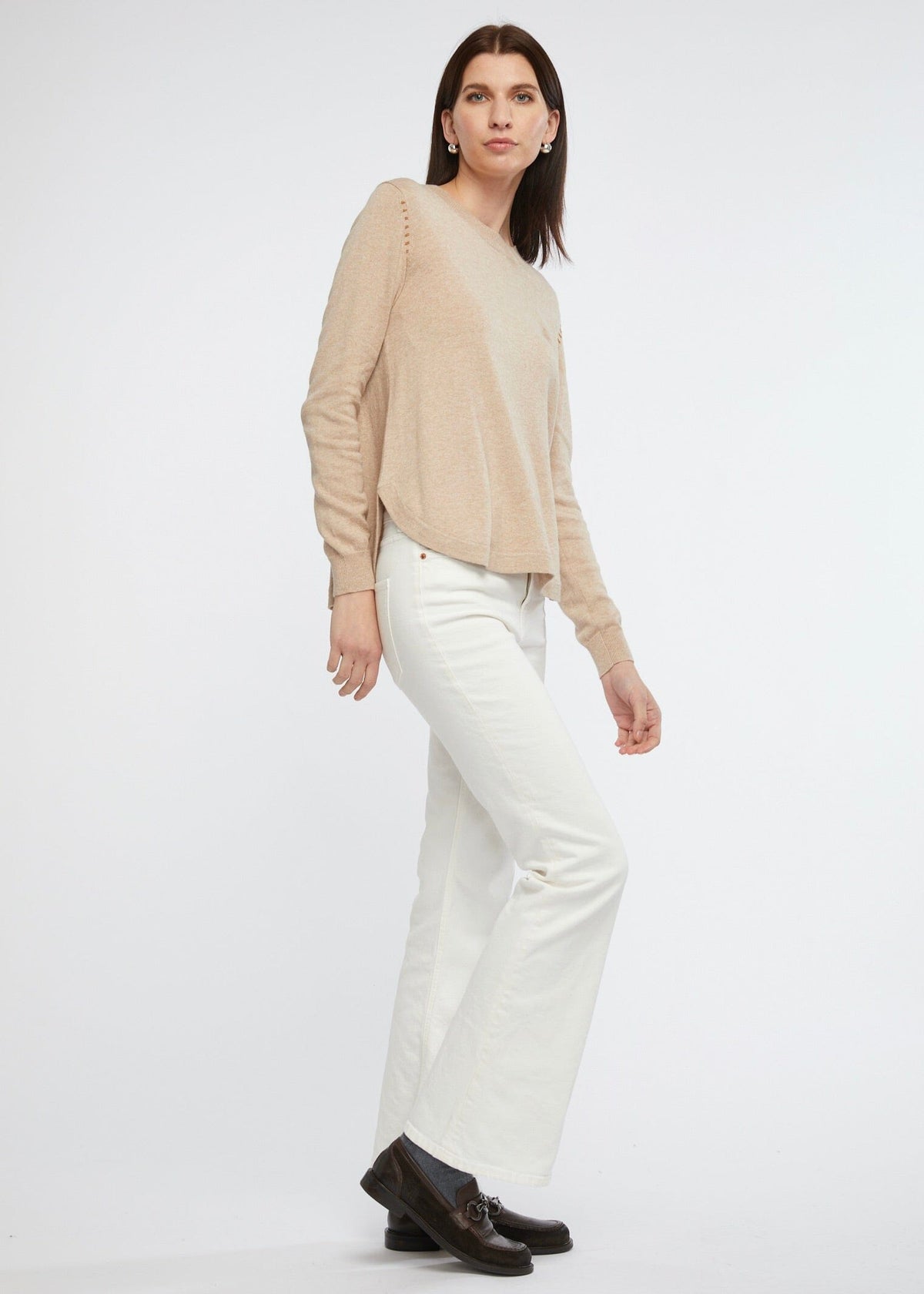 ZAKET & PLOVER Essential Shirt Bottom Knit - Oat Jumpers + Knitwear - Zabecca Living