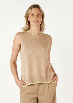 ZAKET & PLOVER Essential Two Tone Vest - Oat vest - Zabecca Living