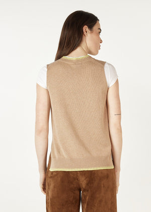 ZAKET & PLOVER Essential Two Tone Vest - Oat vest - Zabecca Living