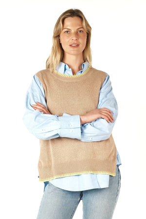 ZAKET & PLOVER Essential Two Tone Vest - Oat vest - Zabecca Living