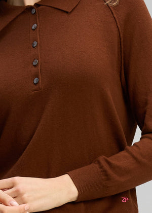 ZAKET & PLOVER Henley Essential - Chestnut Jumpers + Knitwear - Zabecca Living