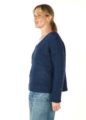 ZAKET & PLOVER Mohair V Jumper - Midnight Jumpers + Knitwear - Zabecca Living