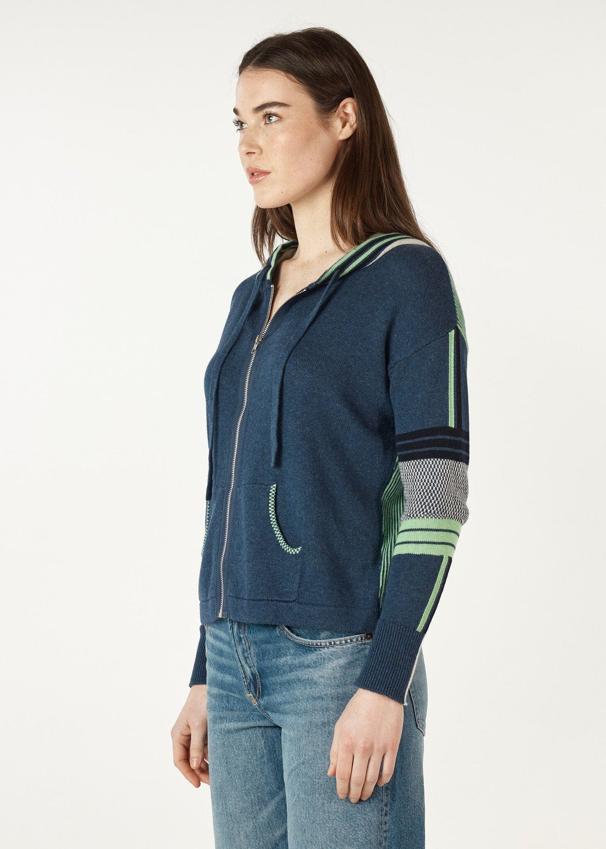 ZAKET & PLOVER Multi Media Hoodie - Denim Jumpers + Knitwear - Zabecca Living