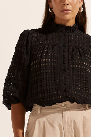 ZOE KRATZMANN Wayfarer Top - Black Window Shirts & Blouses - Zabecca Living