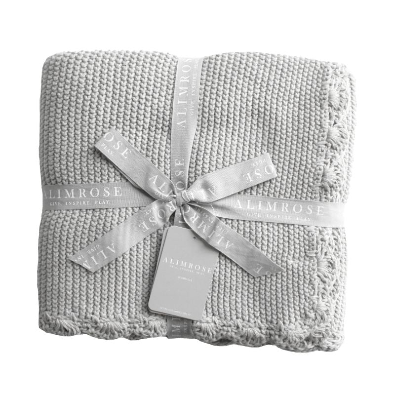 ALIMROSE Organic Mini Moss Stitch Baby Blanket - Grey BABY BLANKET - Zabecca Living