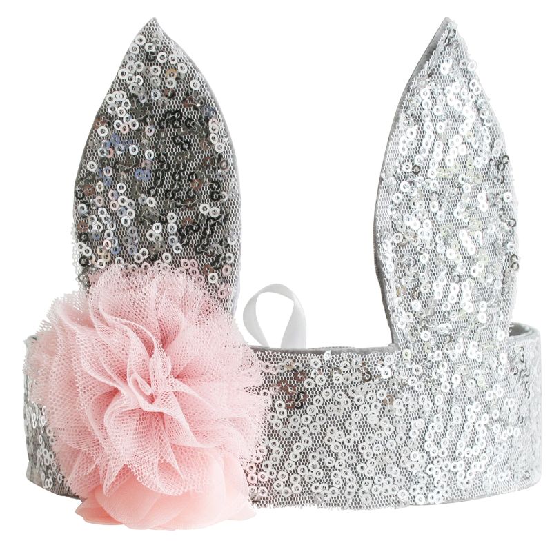 ALIMROSE Sequin Bunny Crown - Silver TODDLER (1-3 Yrs) - Zabecca Living