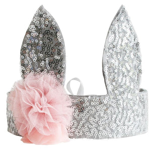 ALIMROSE Sequin Bunny Crown - Silver TODDLER (1-3 Yrs) - Zabecca Living