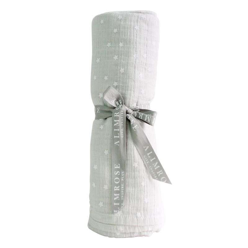 ALIMROSE Starry Night Muslin Swaddle - Dove Grey BABY BLANKET - Zabecca Living