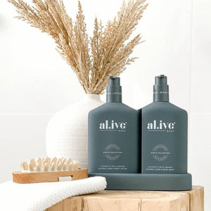 AL.IVE BODY Wash and Lotion Duo + Tray - Coconut and Wild Orange HAND AND BODY WASH - Zabecca Living