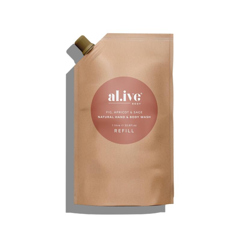 AL.IVE BODY Wash Refill - Fig, Apricot and Sage HAND AND BODY WASH - Zabecca Living