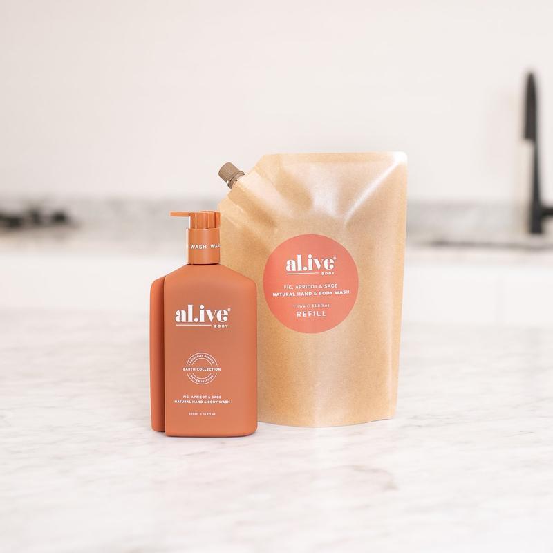 AL.IVE BODY Wash Refill - Fig, Apricot and Sage HAND AND BODY WASH - Zabecca Living