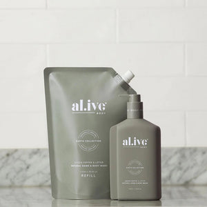 AL.IVE BODY Wash Refill - Green Pepper & Lotus HAND AND BODY WASH - Zabecca Living