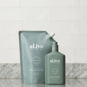 AL.IVE BODY Wash Refill - Kaffir Lime and Green Tea HAND AND BODY WASH - Zabecca Living
