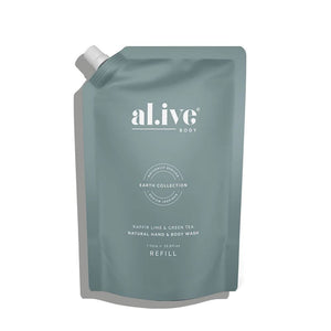 AL.IVE BODY Wash Refill - Kaffir Lime and Green Tea HAND AND BODY WASH - Zabecca Living