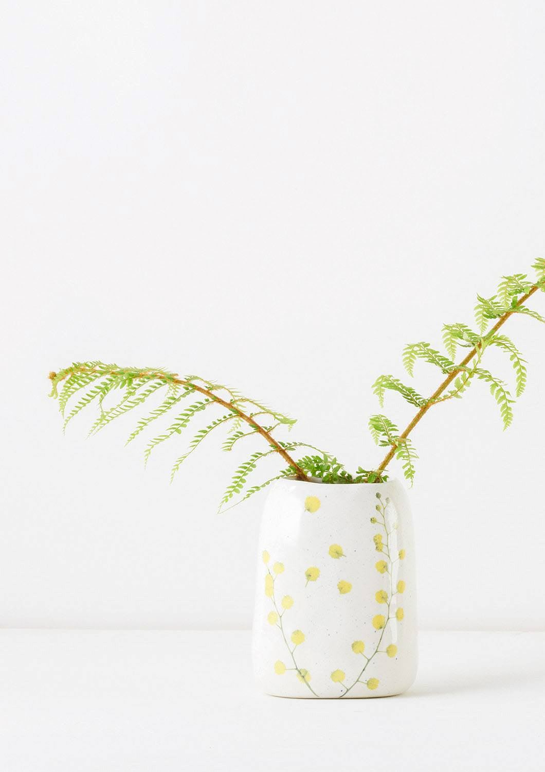 ANGUS & CELESTE Pebble Vase - Wattle Sprigs VASE - Zabecca Living