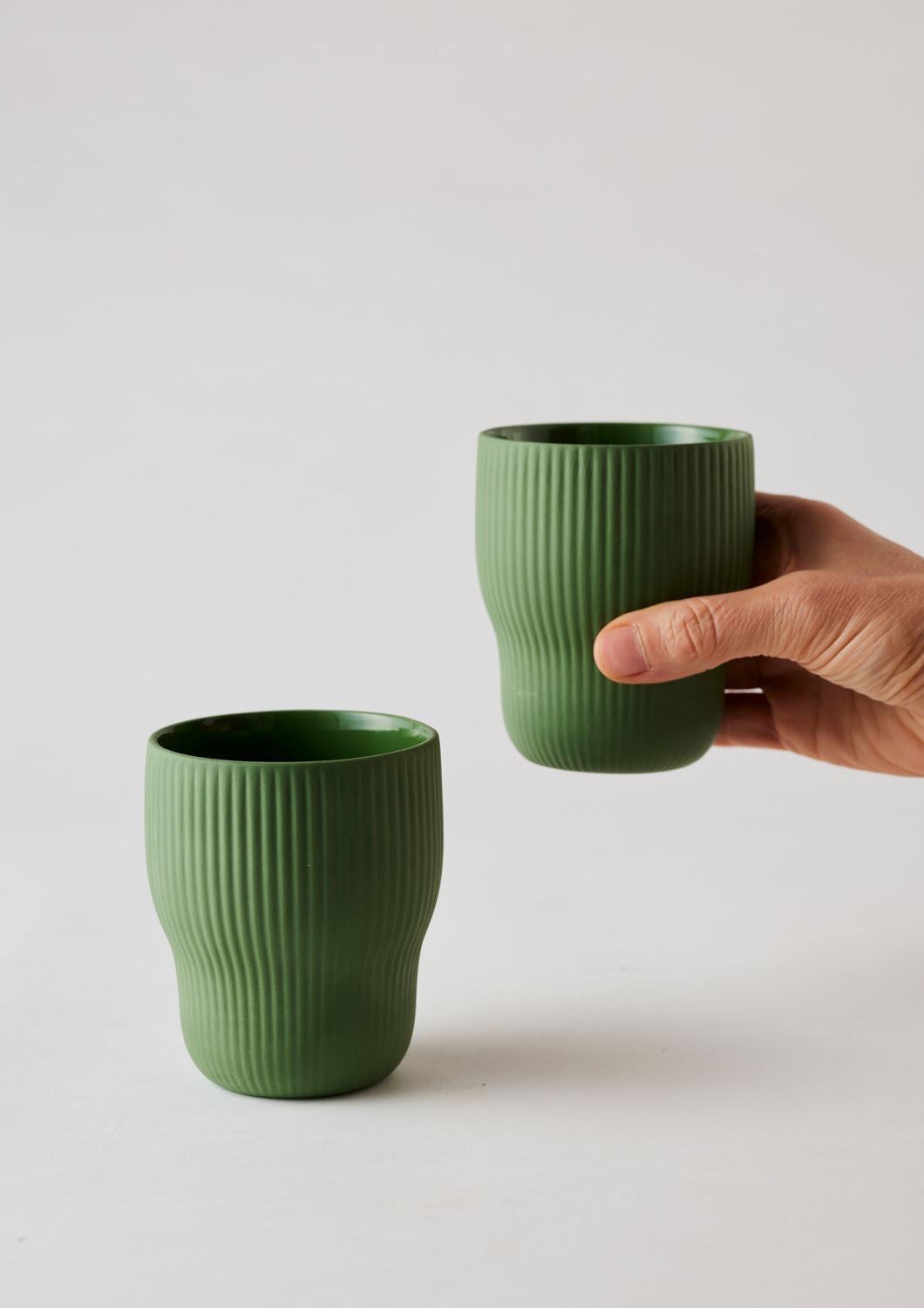 ANGUS & CELESTE Pigment Latte Cups Two Set - Forest COFFEE, TEA & DRINKS - Zabecca Living