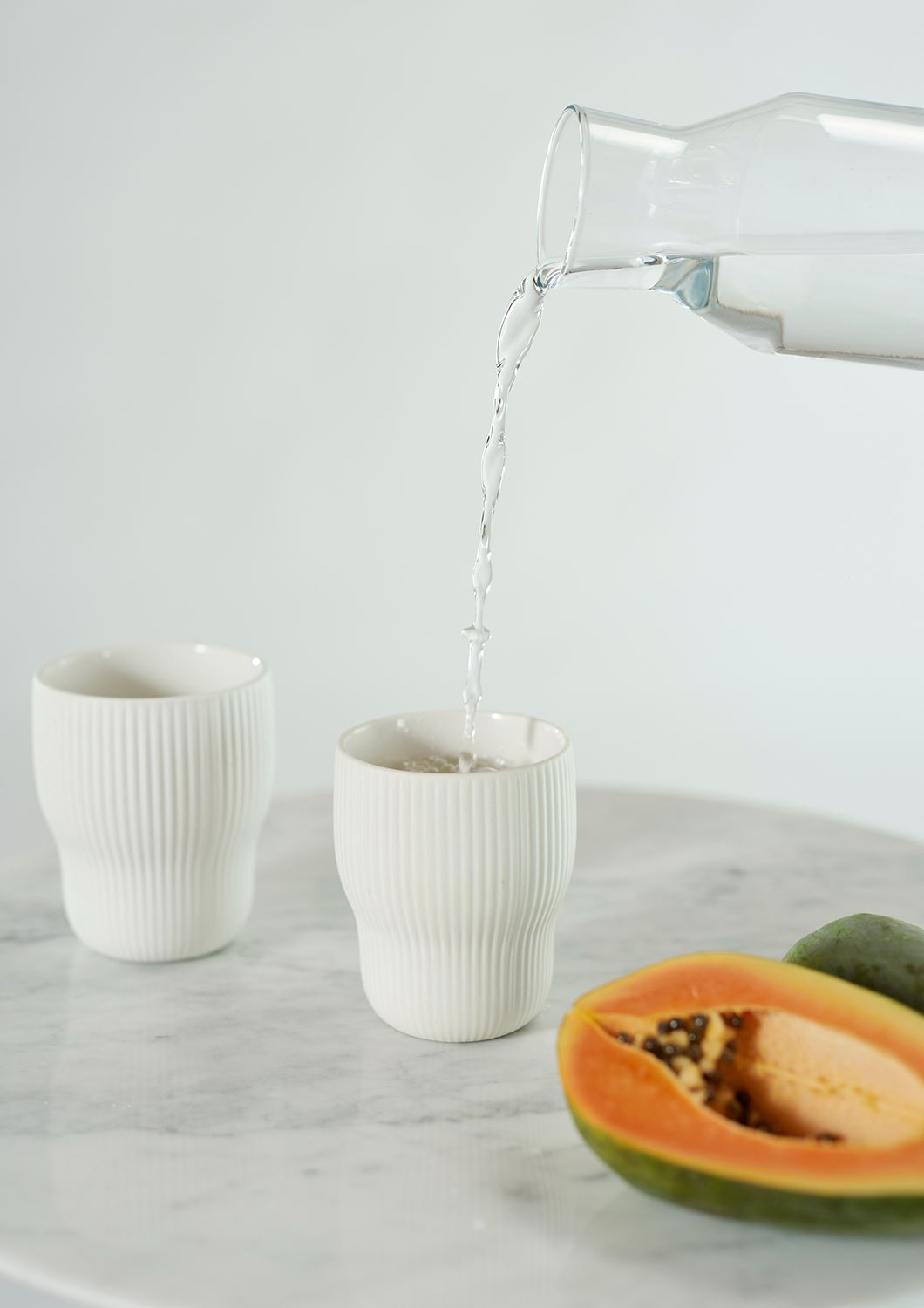 ANGUS & CELESTE Pigment Latte Cups Two Set - Snow COFFEE, TEA & DRINKS - Zabecca Living