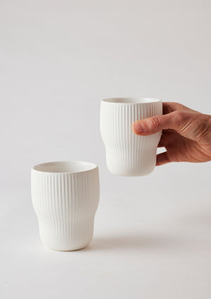 ANGUS & CELESTE Pigment Latte Cups Two Set - Snow COFFEE, TEA & DRINKS - Zabecca Living