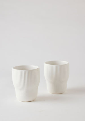 ANGUS & CELESTE Pigment Latte Cups Two Set - Snow COFFEE, TEA & DRINKS - Zabecca Living