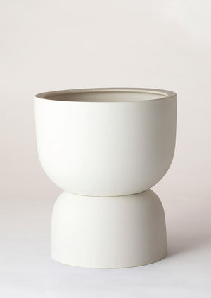 ANGUS & CELESTE Raw Earth Plant Stand Pot - Chalk White Planter - Zabecca Living